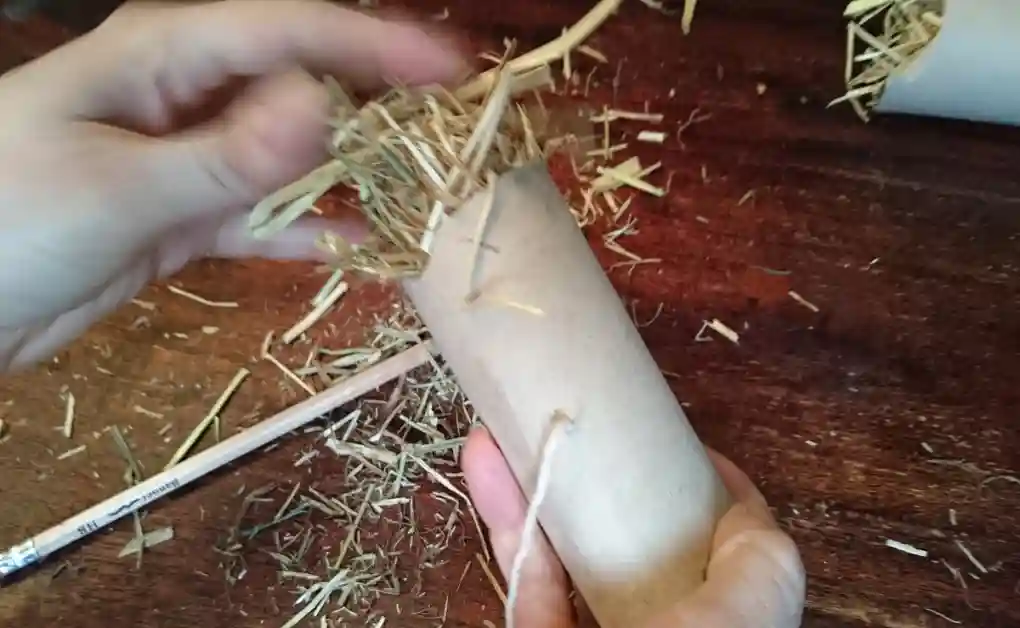 rabbit toy toilet roll hanging hay roll pt3