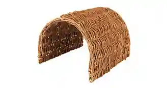 Woven twig tunnel for rabbits