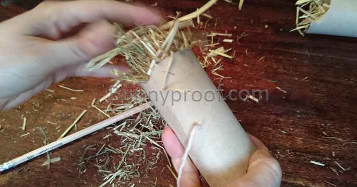 rabbit toy toilet roll hanging hay roll pt3