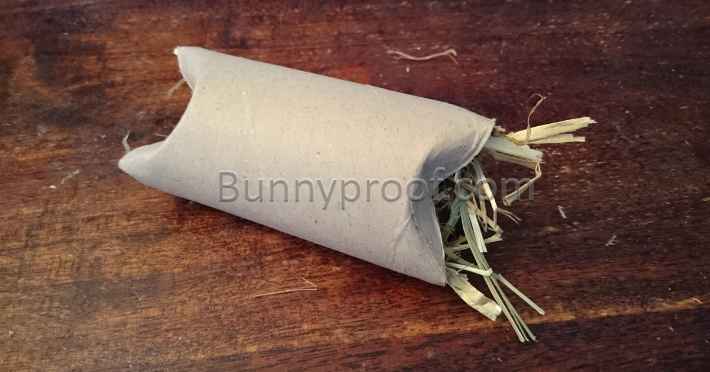 rabbit toy toilet roll hay roll